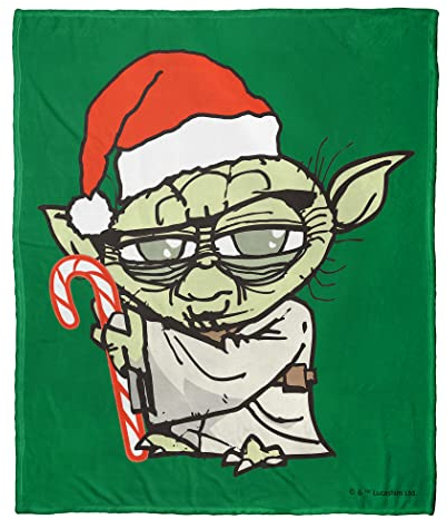 Northwest Star Wars Silk Touch Überwurfdecke, 127 x 152,4 cm, Yoda Festive