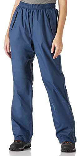 Outdoor Ventures Women's Waterproof Overtrousers Packable Lightweight Hiking Trousers Zipper Pockets Ladies Windproof Cycling Rain Pants for Stormbreak, Walking, Fishing Short Leg Medium Blue 16