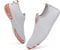 Vsufim Schnell trocknende Wassersport-Barfußschuhe, Aqua-Socken für Schwimmen, Strand, Pool, Surfen, Yoga, für Damen und Herren, Hellgrau, 8.5 Women/7.5 Men