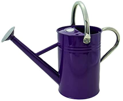 Kent & Stowe Annaffiatoio vintage da 4,5 litri in viola – Caraffa in acciaio zincato per irrigazione quotidiana – Caraffa in classico stile inglese con 2 manici
