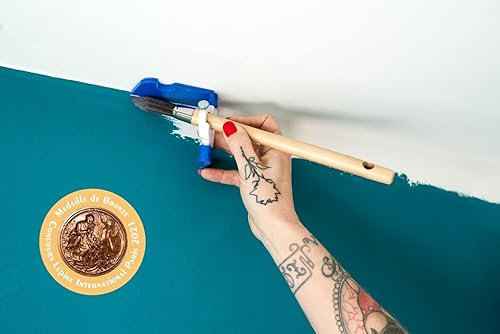 Applicateur Pinceau rechampir + Pinceau pré percé Rechange, Outil de Protection Contre débordement Bleu et Nblanc