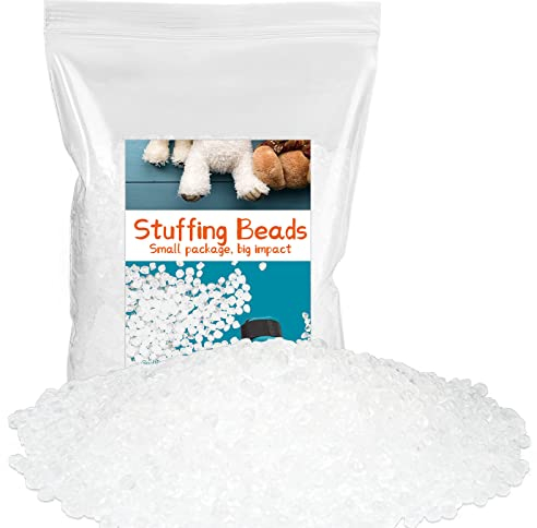 Mnuizu Poly-Pellets, Füllperlen, transparent, gefüllte Perlen, Gewicht gefüllte Perlen zum Füllen von Tieren, Strickpuppen, Sitzsäcken, gefüllte Perlen, Bastelarbeiten, 400 g