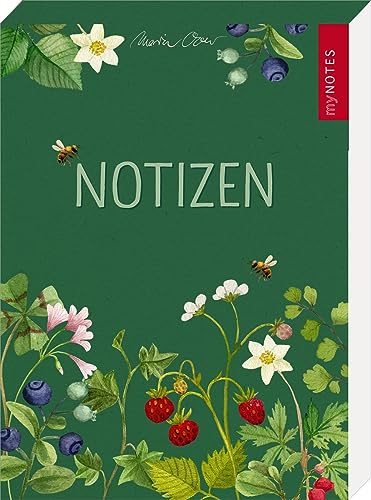 myNOTES Papeterie: Notizblock Naturschätze: Wald & Wildblumen | Block A6, Blanko Seiten, blumige Illustrationen, 96 Blatt für To-dos, Notizen (myNotes Notizblock)
