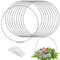 TEKXYZ 35,5cm hohen Silber Runde Hochzeit Mittelstück Vase Floral Hoop Stand mit Acrylbasis-Packung Mit 10 Stück (Blumen Nicht Enthalten)