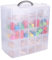 SHUESS 5 Tier Transparent Craft Storage Boxes with Compartments - 31 x 18 x 43 cm Plastic Craft Storage Box - Arts and Crafts Organiser Boxes for Lego and Washi Tape