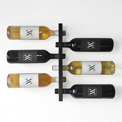 VINAK - Portabottiglie da parete in acciaio per tutti i tipi di bottiglie di vino | Design moderno e minimalista con capacità di 6 bottiglie | Progettato e realizzato in Spagna