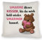 Bär Kissen mit Spruch- Umarme Dieses Kissen bis ich da Bin für Männer Frauen & Paare zum Valentinstag & Geburtstag umarmen DekoKissen Liebe liebevoll
