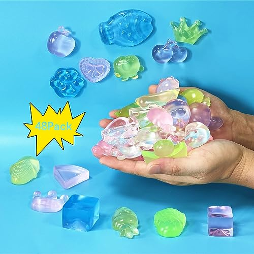 Aiyouwei 48 Stück Kristall Serie Mochi Squishy Spielzeug Antistress,Kinder Party Gefälligkeiten,Party Favor Spielzeug,Klassenzimmer Prämien, Goody Bag Stuffers, Geburtstagsgeschenk