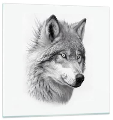 ARTTOR Glasbild 40x40cm Wandbild Glasdruck Schwarz-Weiß Natur - 5661