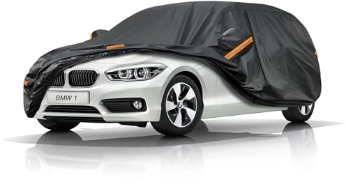 Kayme Bâche Voiture Étanche Respirante Compatible avec BMW 1 Serie E87/E81/F20/F21/F40 (2004-2025), 7 Couches Housse de Protection Voiture Extérieur, Contre Pluie Soleil Poussière avec Zip.