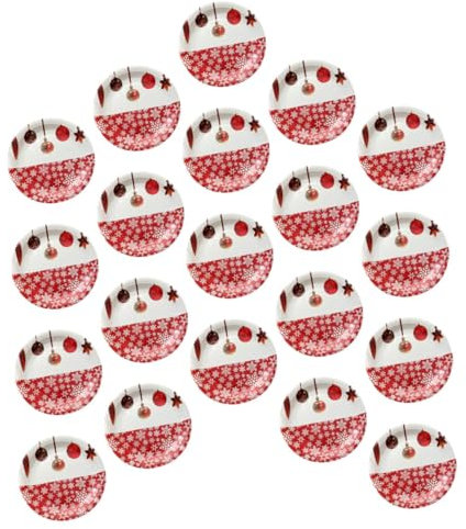 SOLUSTRE Piatti Di Carta Natalizi 20 Pezzi Stampa a Fiocchi Di Neve, Stoviglie Di Carta Per Feste Di Natale e Capodanno, Materiale Sicuro Per Alimenti, Set Decorazioni Tavola Dolci
