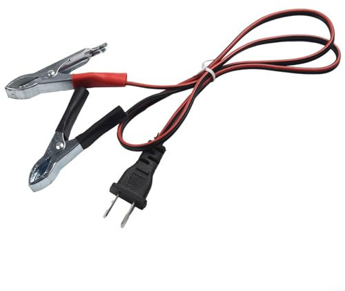 Cable de carga para generador de gas de 12 V CC, 60 cm, rojo y negro, enchufe tipo V para inversor de corriente portátil de 2000 vatios