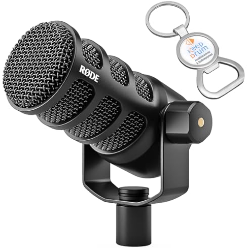 Rode Podmic USB XLR Podcast microfono altoparlante nero + apribottiglie Keepdrum