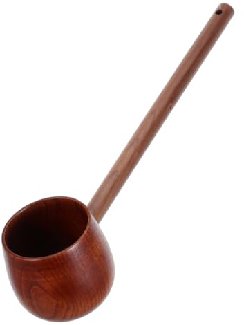Kichvoe Japanese Water Ladle Wood Ladle Hishaku Water Dipper Long Handle
