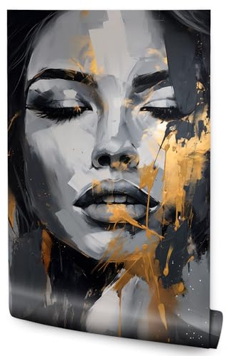Muralo Fototapete Vlies 3D, Abstraktes Porträt, Frau - 170x254 cm | Beeindruckendes 3D-Design, hochauflösender Druck - ideal für Wohnzimmer und Schlafzimmer, Ein außergewöhnliches Raumerlebnis