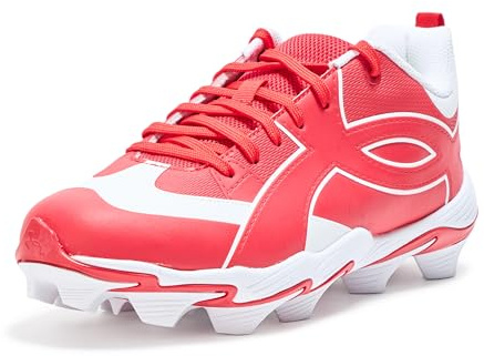 Under Armour Leadof Icon Low Rm Jr Baseball Cleats Trainers Boys (600) Red/White/4 Big Kid