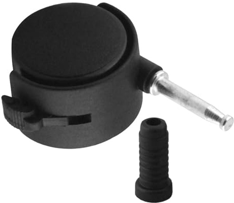 ULTECHNOVO Möbel-Lenkrollen 2 Zoll mit Bremse, 2er Set Universalrollen für Kinderbett, Bürostuhl & Beistelltisch, Bodenschonende Räder für Hartböden & Teppich, 9.50x9.50x3.60cm, Schwarz