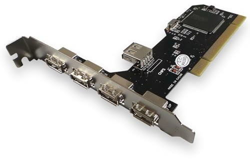 SM-PC® Schnittstellenkarte PC intern PCI 32bit auf extern 4X USB 2.0 Typ A + intern 1x USB 2.0 Typ A #244