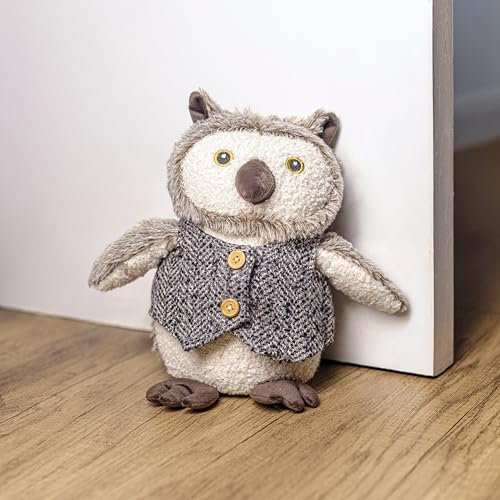Marco Paul Grey Owl Door Stop, Cute Animal Weighted Heavy Duty Child Safe Fabric Doorstop Stuffed Animal Door Stopper Floor Decorative Door Stops for Home Office