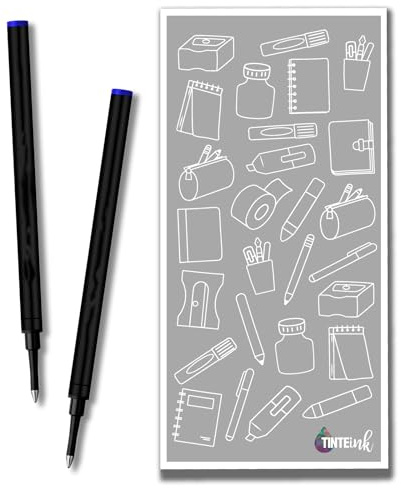 Rollerball Refill Broad 1.0 mm Compatible with Schmidt 888 Pen Refills and Other pens Choose Colour and Quantity with Tinte ink Envelope (Blue, 2)