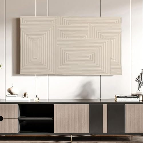HSTANGKY Indoor TV Cover for LCD LED TV Dust Cover Cloth TV Screen Protector Cover Universal Monitor Decorative Cover Plasma Hanging Curved Flat TV Display Protectors-stripe6||49-52（118X70cm）