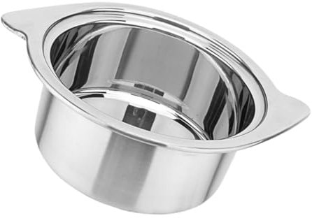 ULTECHNOVO 1 Pezzo Wok Individuale Rachele Profondo Rivestito Servire La Pentola Scaldavivande Pentola Calda in Acciaio Inossidabile Casseruola in Acciaio Pot Caldo Silver