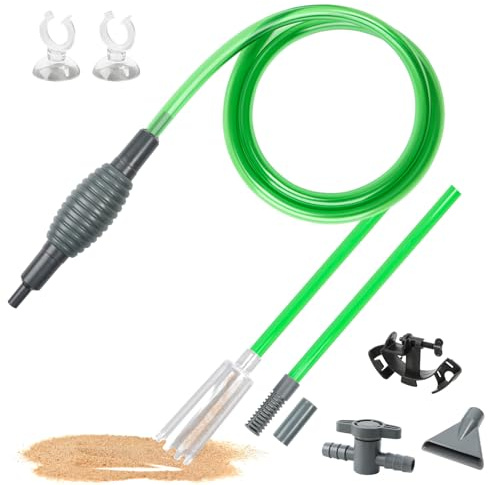 Aquarium Wasserwechsler Set, Mulmsauger Aquarium Reinigungsset Handbetriebener Aquarium Reiniger für Wasserwechsel und Filter Sandreinigung, geeignet für 10–100 Liter Fisch Tank