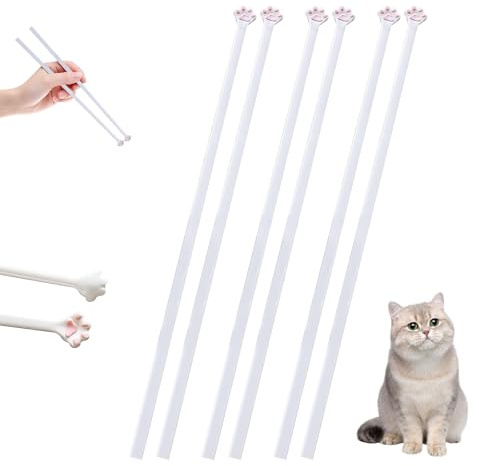 Prmape 3 Paar Katzenpfoten Essstäbchen, Cat Paw Chopsticks, Essstäbchen mit Katzenpfoten Wiederverwendbare, Süße Sushi Stäbchen, Sushi EssstäBchen Katze für Küche Zuhause Hotel Restaurant Partys