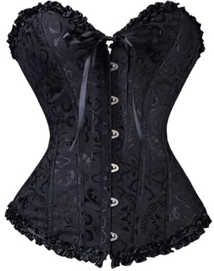 Damen Vollbruste Corsage Korsett Top, Gothic Vintage Corsagen Bustier Corsette Korsett Baumwolle für Damen, Schwarzes Rouge-Korsett für Frauen, zur Reduzierung der Taille zum Trainieren der Taille
