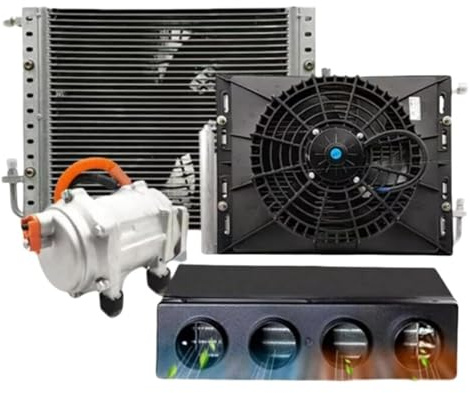 Aire acondicionado eléctrico for bajos de carrocería, kit de 12 V for bajos de carrocería de coche, evaporador de refrigeración y calefacción. Multiprotección
