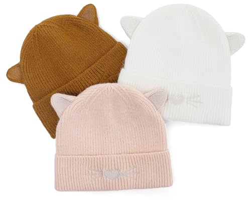 LACOFIA Baby Wintermütze mit Katzenohren Kleinkind Mädchen Jungen Warme Strickmütze Weiche Beanie Hut