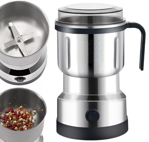 Molinillo eléctrico de grano para el hogar, 500 ml, dispositivo de molienda fina de acero inoxidable para café, nueces y hierbas, diseño compacto para harina, especias y suplementos alimenticios