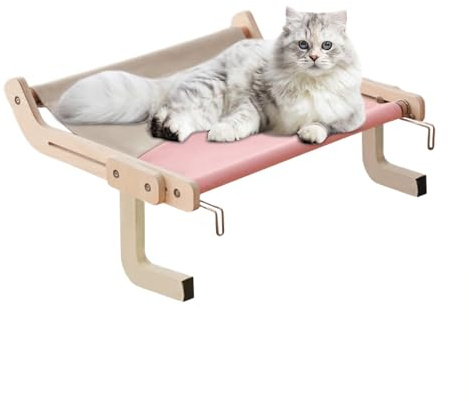 Katzen Fensterbank Hängematte - Tragbare Katzen Fensterstuhl, Verstellbarer sonniger Platz für | Hängestuhl, Schublade und Tisch, robuste Liegefläche für Kätzchen zum Schlafen und Bin