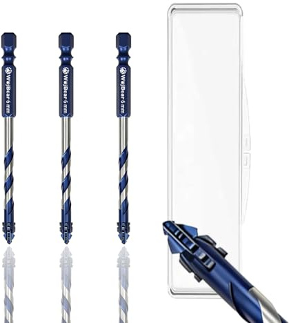 WojBear 3 PCS 6mm Masonry Drill Bits Set, YG6X Tungsten Carbide Drill Bit for Masonry, Concrete, Marble, Brick, Tile, Wood, Glass, Plastic(6,6,6mm)