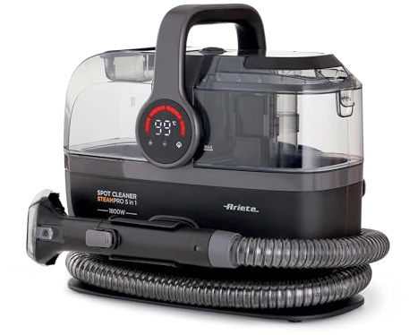 Ariete 2484 Spot Cleaner Steam Pro 5in1, Teppichreiniger und Dampfreiniger, Fleckenentferner für Autoinnenräume, Sofas, Teppichböden, Matratzen, Teppiche, 1800 W, 3 Reinigungsmodi, hohe Saugleistung