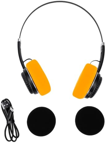 Bewinner Auriculares Inalámbricos Bluetooth Retro, Auriculares Supraaurales con Bluetooth 6.0, Graves Profundos con Controlador de 40 Mm, Conexión de Dispositivo Dual, Perillas de Control (Black)