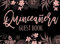 Quinceanera Guest Book: Quinceanera Guest Book Rose Gold Floral On Black
