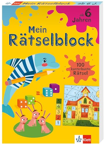 Klett Mein Rätselblock ab 6 Jahren Band 1: Kunterbunte Beschäftigung mit 100 Rätseln für Reisen und zu Hause