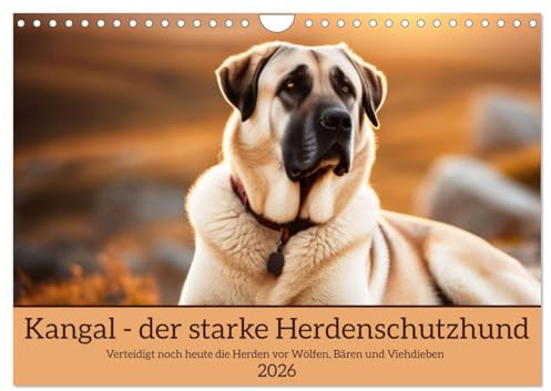 Kangal - der starke Herdenschutzhund (Wandkalender 2026 DIN A4 quer), CALVENDO Monatskalender: Verteidigt noch heute die Herden vor Wölfen, Bären und Viehdieben (CALVENDO Tiere)