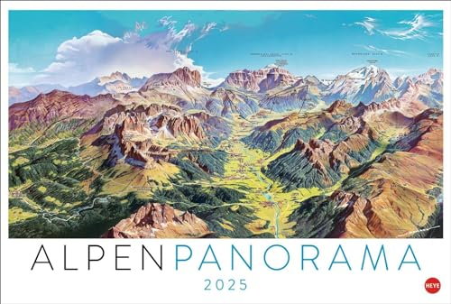 Alpenpanorama Edition 2025 - Die Kunst der Panoramakarten: Panoramakarten von den 1940er-Jahren bis heute zeigen die Berge in diesem Wandkalender von ... Toller Naturkalender für jeden Bergfex.