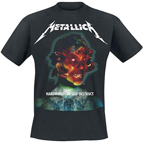 Metallica Herren Hardwired Album Cover_Men_bl_ts: L T-Shirt, Schwarz (Black Black), Large