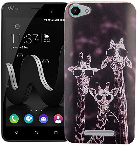 König Design Handyhülle kompatibel mit Wiko Jerry Silikon Case Hülle Sturzsichere Back-Cover Handyhülle - Lustige Giraffen