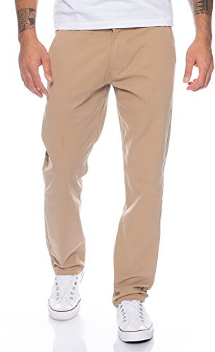 Rock Creek Herren Designer Chino Hose Regular Slim Chinohose RC-390 Dunkelbeige W38 L34
