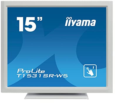 iiyama ProLite T1531SR-W5 - LED monitor - 15' - touchscreen - 1024 x 768 - TN - 370 cd/m² - 700:1-8 ms - HDMI, VGA, DisplayPort - speakers - white
