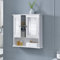 [en.casa] Armoire de Salle de Bain Vintage avec Miroir Meuble de Salle de Bain avec Porte 3 Surface de Stockage MDF laqué 58 x 56 x 13 cm Blanc
