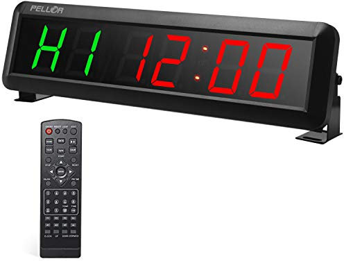 PELLOR Fitness Minuteur Horloge Murale d'entraînement avec Chronomètre Timer Interval pour Tabata, EMOM, MMA