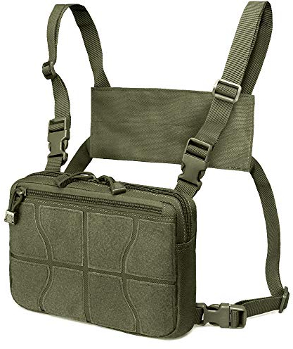 WYNEX Recon Kit Tasche, Tactical Combat Chest Pack Molle Weste Taschen Vordertasche Tarnung Airsoft Harness Holster Daypack EDC Carry Pouch
