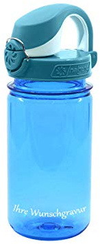Nalgene Kindertrinkflasche 'OTF Kids' – 0,35L, BPA frei (Blau, mit Namensgravur)
