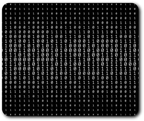 Black Binary Code Geek Computer Mouse Mat Pad Computer PC Laptop Gaming Office Home Desk Accessory Gadget 15935