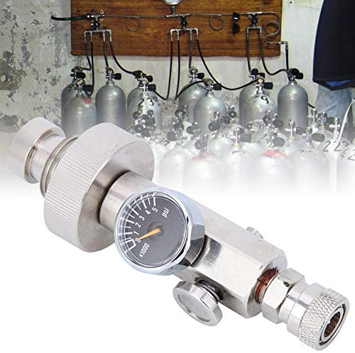 FOTABPYTI Válvula de inflado de protección contra Incendios, válvula de inflado Hexagonal, válvula de Carga, Botella de Buceo de Acero Inoxidable Blanca para niñ